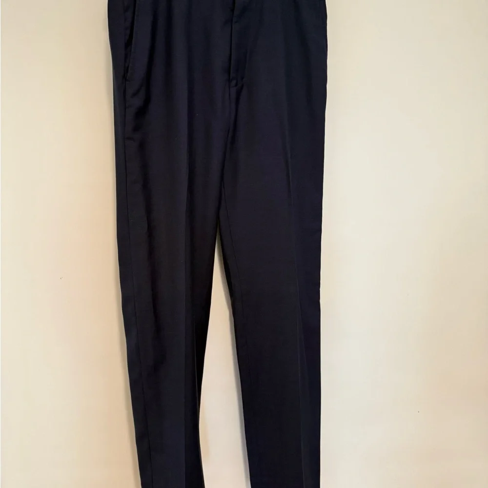 Jos A Bank Wool Navy Blue Staight Dress Pants, size 32/32